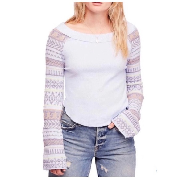 Free People Sweaters - FREE PEOPLE Periwinkle Combo Thermal